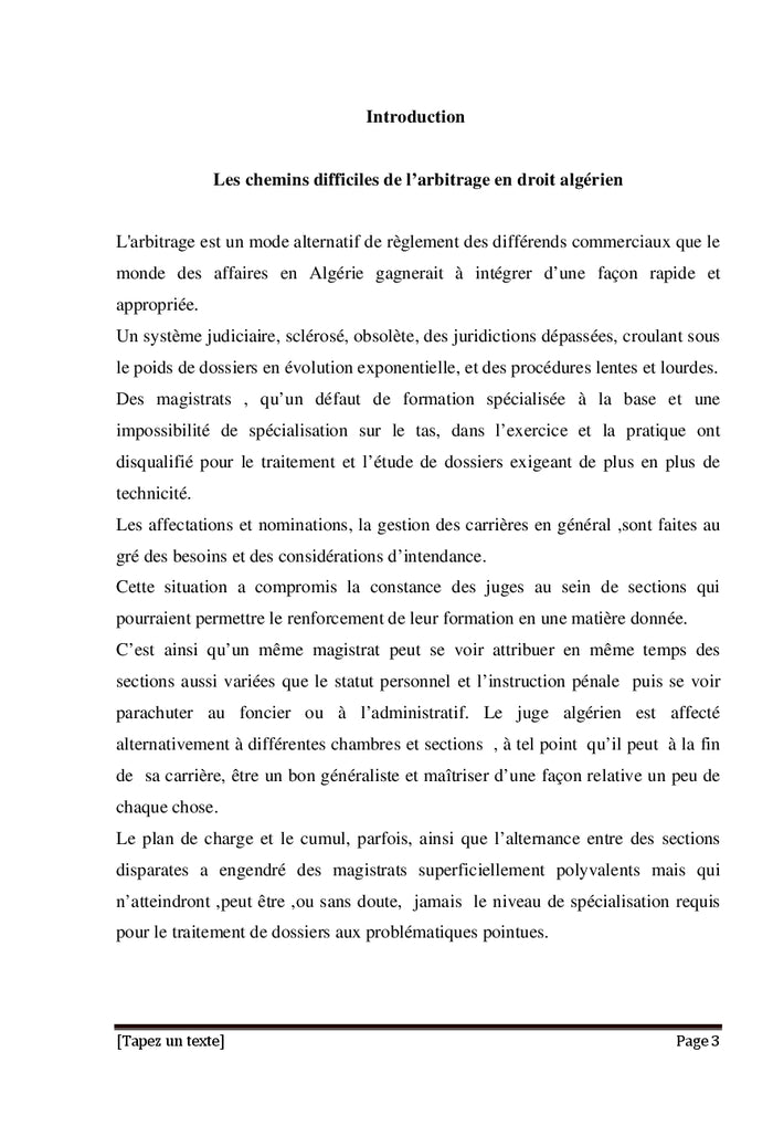 La loi Algérienne et la Loi type CNUDCI sur l'arbitrage commercial international
