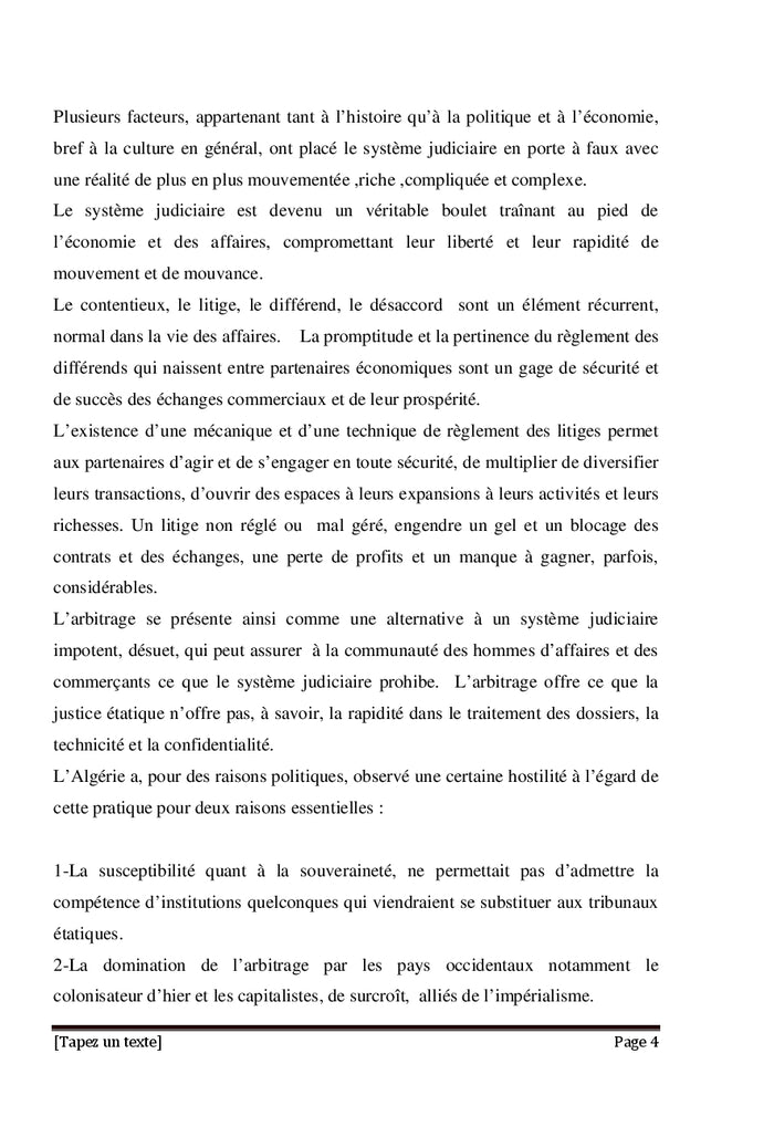 La loi Algérienne et la Loi type CNUDCI sur l'arbitrage commercial international