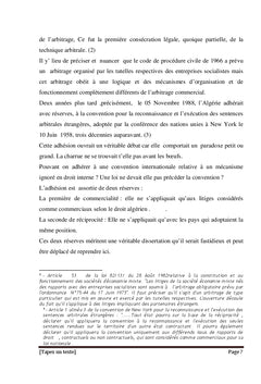 La loi Algérienne et la Loi type CNUDCI sur l'arbitrage commercial international