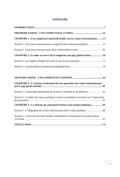 La compétence du juge pénal ivoirien face aux crimes internationaux