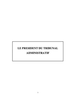 Le Président du Tribunal Administratif