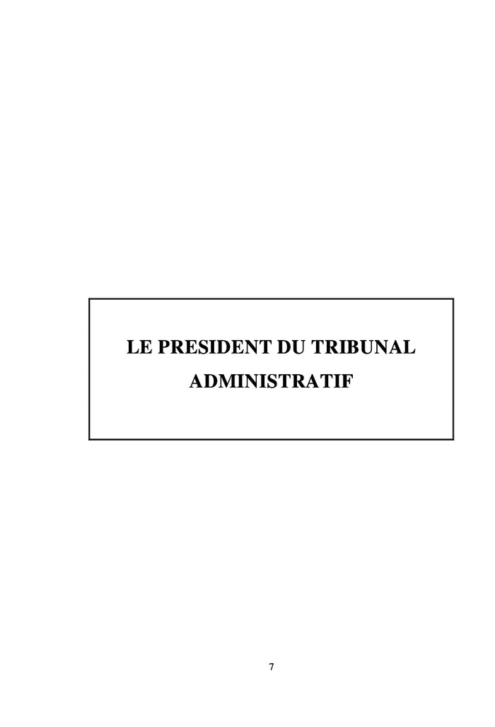 Le Président du Tribunal Administratif
