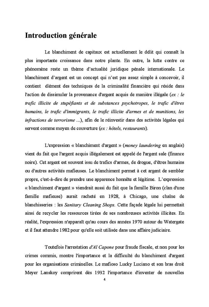 Blanchiment d'argent