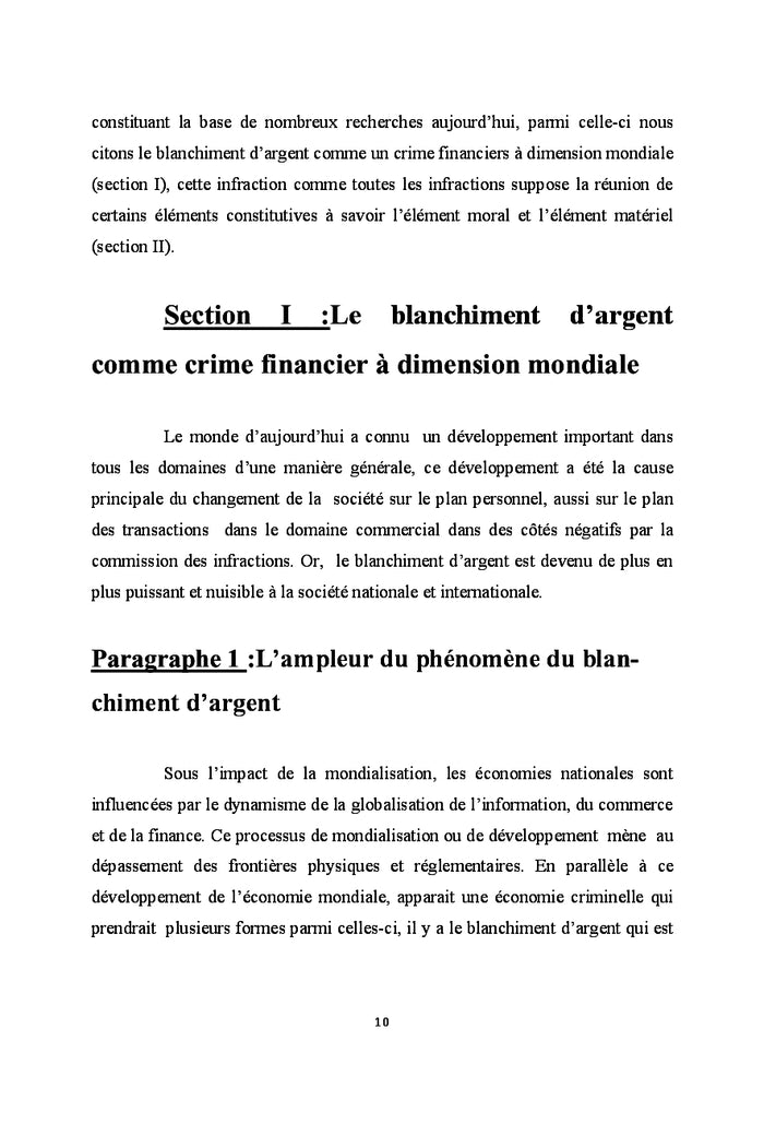 Blanchiment d'argent