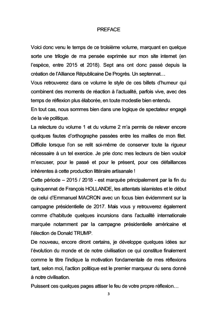 Le cri du coeur de notre civilisation Volume III