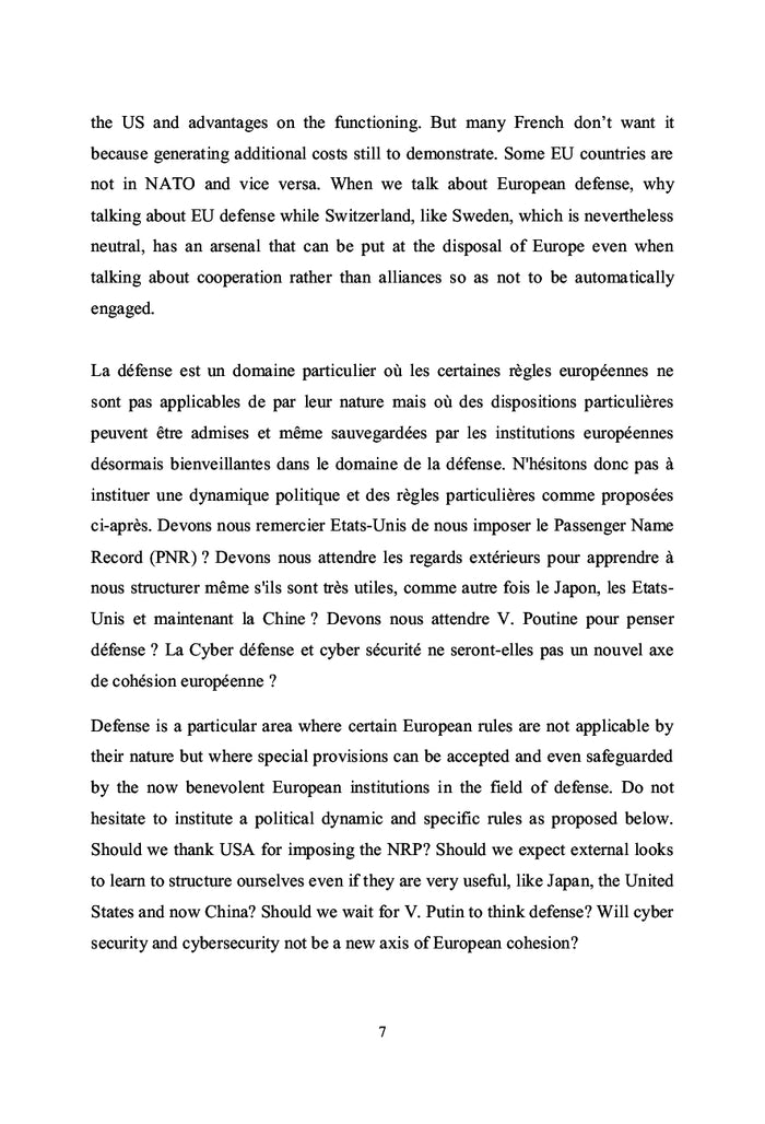 Propositions Défense, Sécurité et Rel. internationales de l'I.R.C.E.