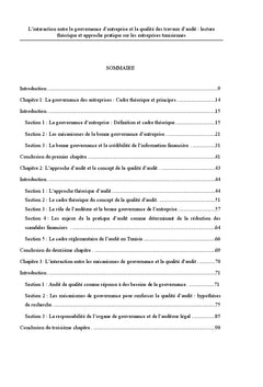 L'interaction entre la gouvernance d'entreprise et la qualité d'audit