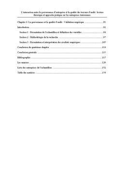 L'interaction entre la gouvernance d'entreprise et la qualité d'audit