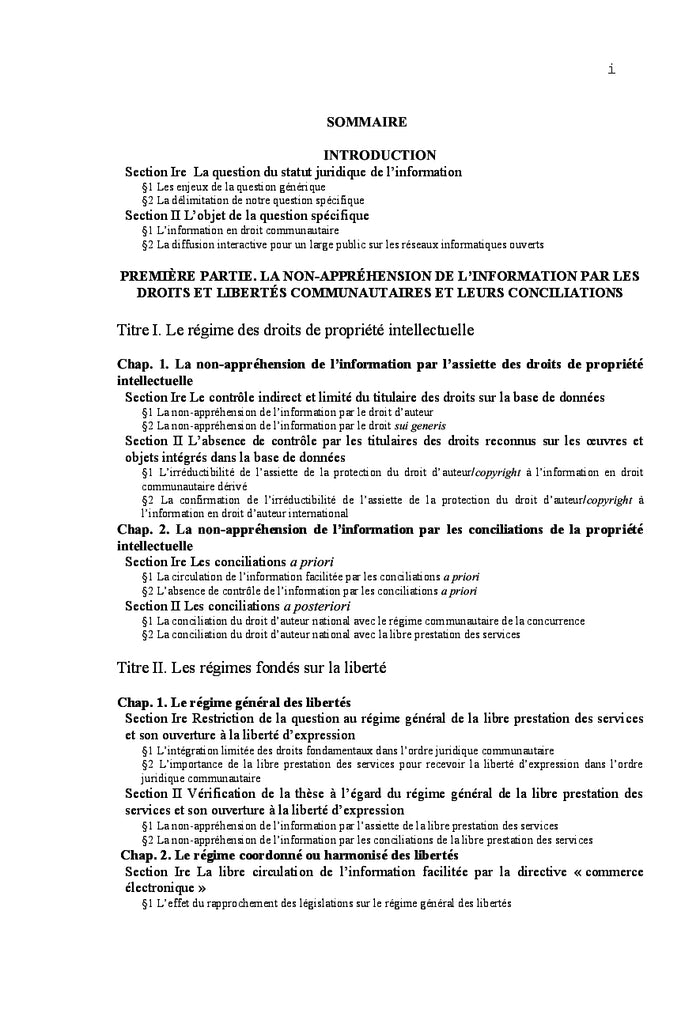 Le statut de l'information numérique en droit communautaire