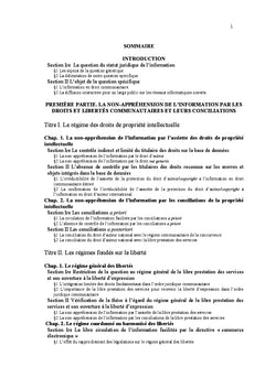 Le statut de l'information numérique en droit communautaire