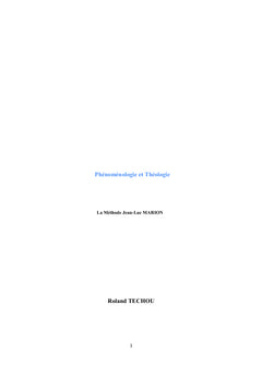 Phenomenologie et Theologie