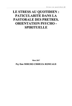 Le stress au quotidien. Particularité dans la pastorale des prêtres