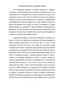 Luc-Actes: une rhétorique narrative
