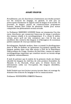 Un aspect sociolinguistique de Bukavu: