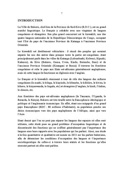 Un aspect sociolinguistique de Bukavu:
