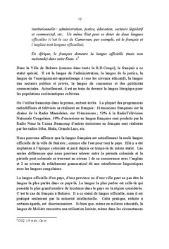 Un aspect sociolinguistique de Bukavu: