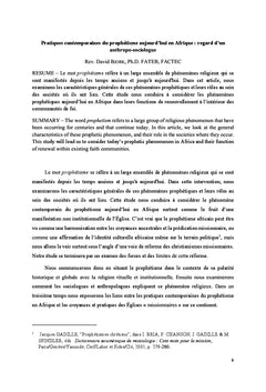 Prophétisme biblique et prophétisme contemporain