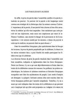 Les paroles ritualisees