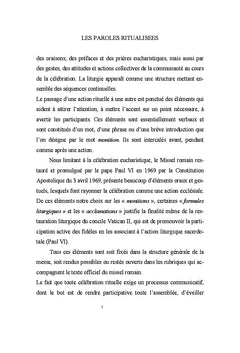 Les paroles ritualisees