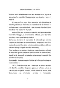Les paroles ritualisees