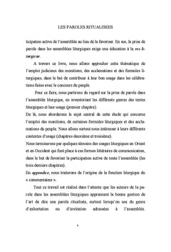 Les paroles ritualisees