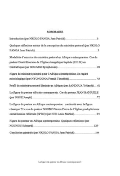 La figure du pasteur en Afrique contemporaine
