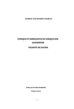 Ethique et democratie en Afrique subsaharienne