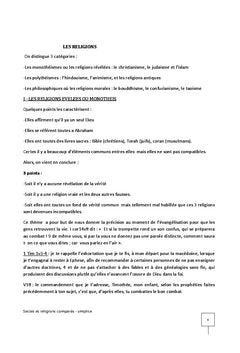 Religions et Sectes comparees