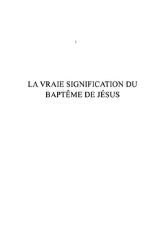 La Vraie Signification Du Bapteme De Jesus