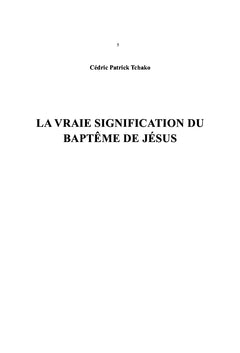 La Vraie Signification Du Bapteme De Jesus