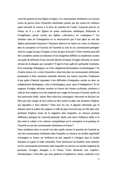 Autorite, cultures et eglises
