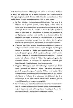 Autorite, cultures et eglises