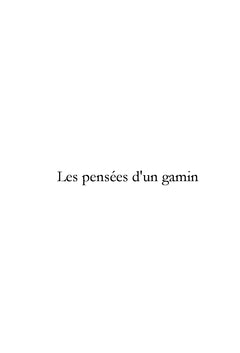 Les pensees d'un gamin