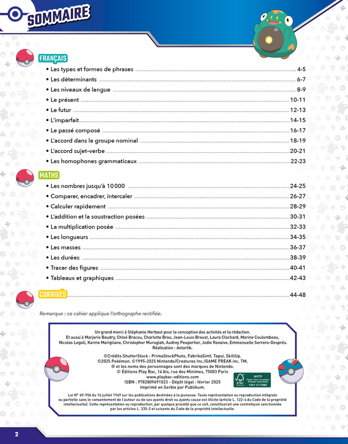 Les incollables - Pokémon - Toute mon année de CE2