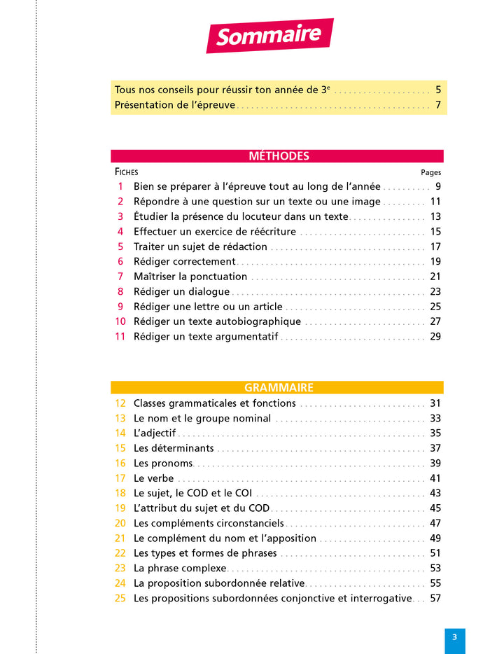 Objectif Brevet - Fiches Français 3e