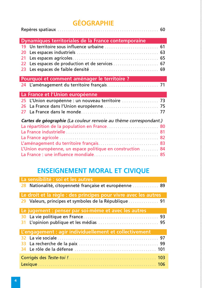 Objectif Brevet - Fiches Histoire-Géographie-EMC 3e