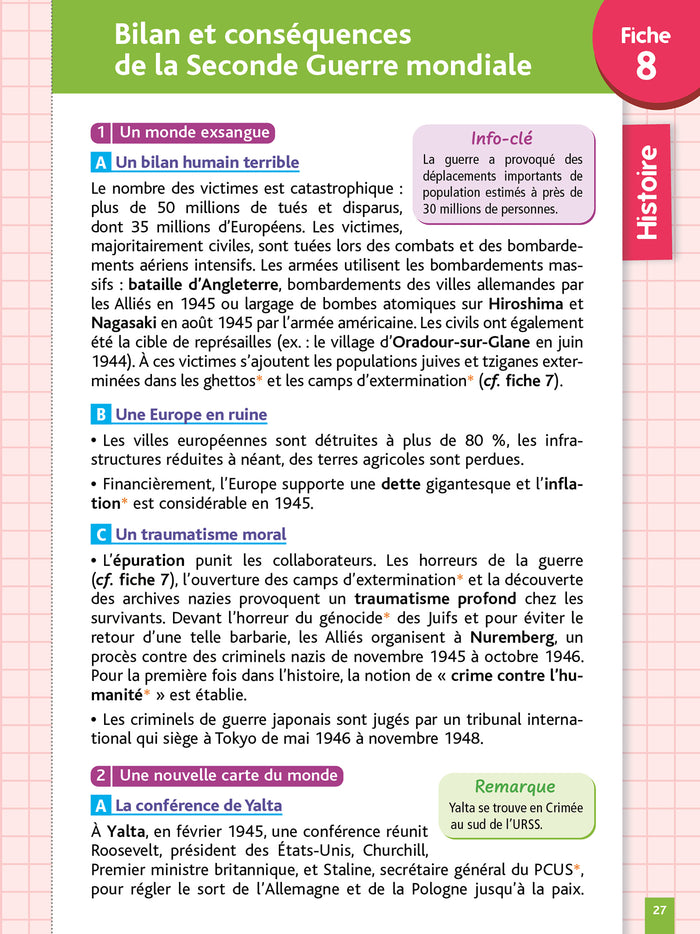 Objectif Brevet - Fiches Histoire-Géographie-EMC 3e