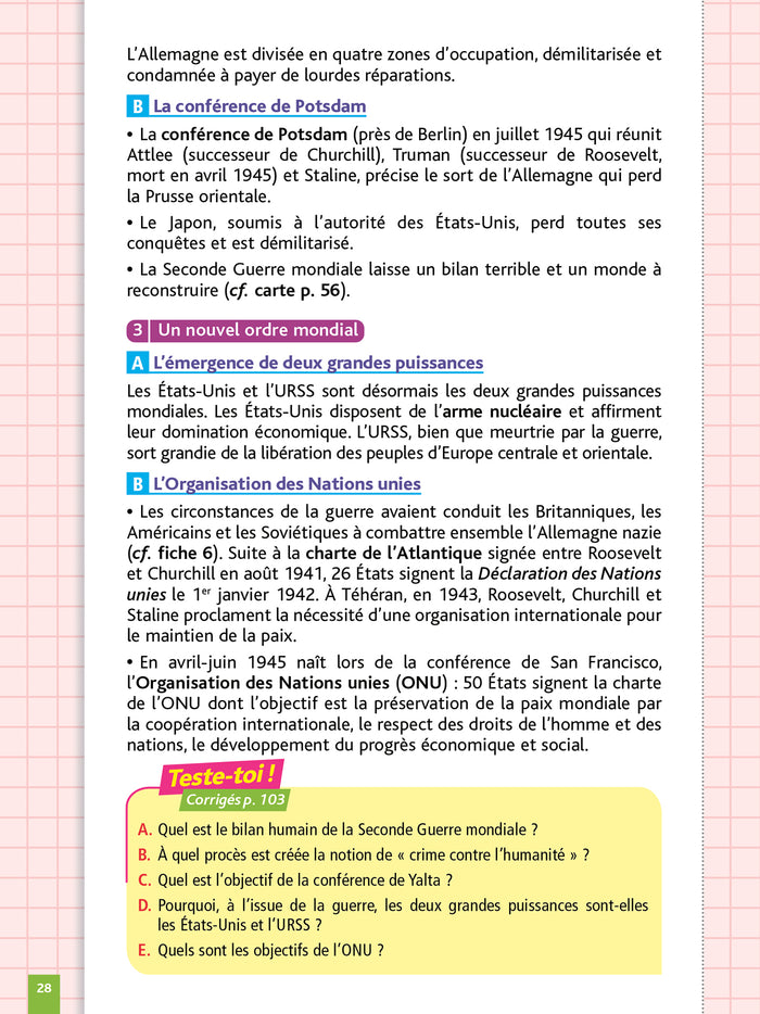 Objectif Brevet - Fiches Histoire-Géographie-EMC 3e