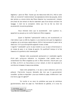 De la Souverainete Permanente de la RDC sur ses resources naturelles