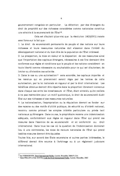 De la Souverainete Permanente de la RDC sur ses resources naturelles