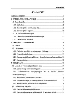 Evaluation des demandes du bilan de thrombophilie au Sud Tunisien