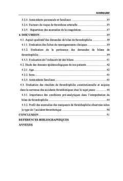 Evaluation des demandes du bilan de thrombophilie au Sud Tunisien