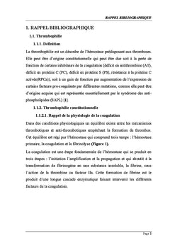 Evaluation des demandes du bilan de thrombophilie au Sud Tunisien