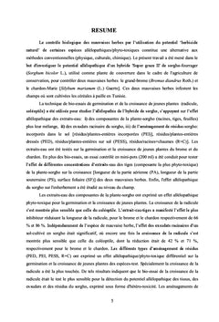 Allélopathie du sorgho: potentiel pour contrôler deux mauvaises herbes