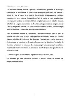 Robot autonome à énergie photovoltaïque