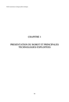 Robot autonome à énergie photovoltaïque