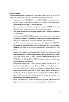Gestion durable de la réserve de Biosphère de Dimonika