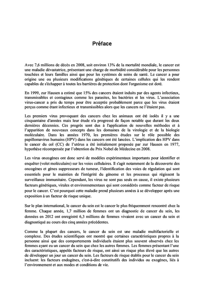 Cancer du sein : génétique, facteurs de risques et étiologie virale