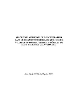 Coprologie parasitaire de base