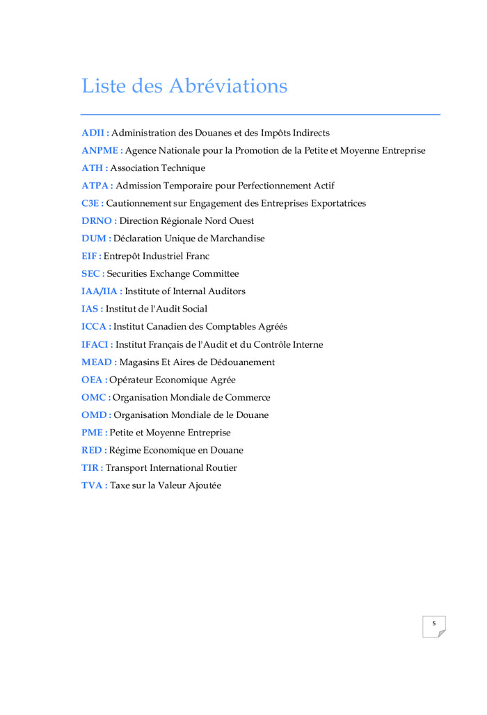 Audit de Catégorisation en Douane - Cas de la Direction Régionale Nord Ouest de l'ADII - Maroc